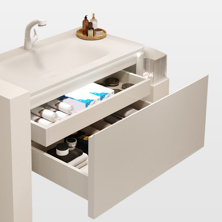 Wall Mount Bathroom Vanity Set Modern Bathroom Sink Vanity with Mirror Clearhalo 'Bathroom Remodel & Bathroom Fixtures' 'Bathroom Vanities' 'bathroom_vanities' 'Home Improvement' 'home_improvement' 'home_improvement_bathroom_vanities' 7310620