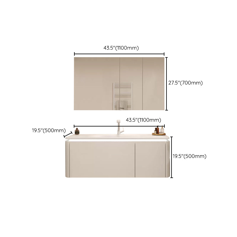 Wall Mount Bathroom Vanity Set Modern Bathroom Sink Vanity with Mirror Clearhalo 'Bathroom Remodel & Bathroom Fixtures' 'Bathroom Vanities' 'bathroom_vanities' 'Home Improvement' 'home_improvement' 'home_improvement_bathroom_vanities' 7310627