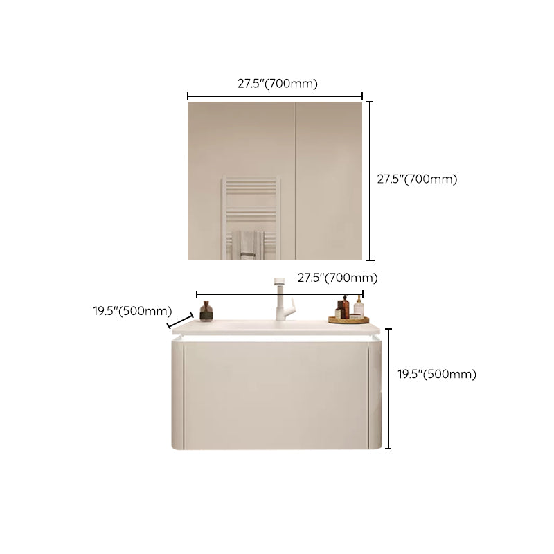 Wall Mount Bathroom Vanity Set Modern Bathroom Sink Vanity with Mirror Clearhalo 'Bathroom Remodel & Bathroom Fixtures' 'Bathroom Vanities' 'bathroom_vanities' 'Home Improvement' 'home_improvement' 'home_improvement_bathroom_vanities' 7310629