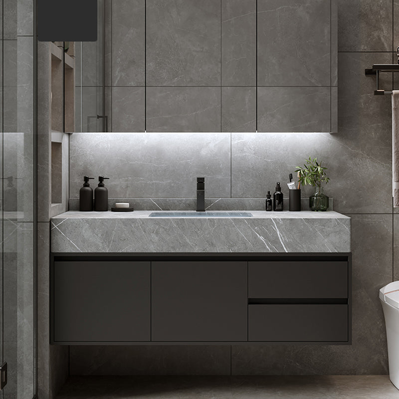 Modern Wall Mount Bathroom Vanity Set Stone Bathroom Vanity with Mirror Clearhalo 'Bathroom Remodel & Bathroom Fixtures' 'Bathroom Vanities' 'bathroom_vanities' 'Home Improvement' 'home_improvement' 'home_improvement_bathroom_vanities' 7310635