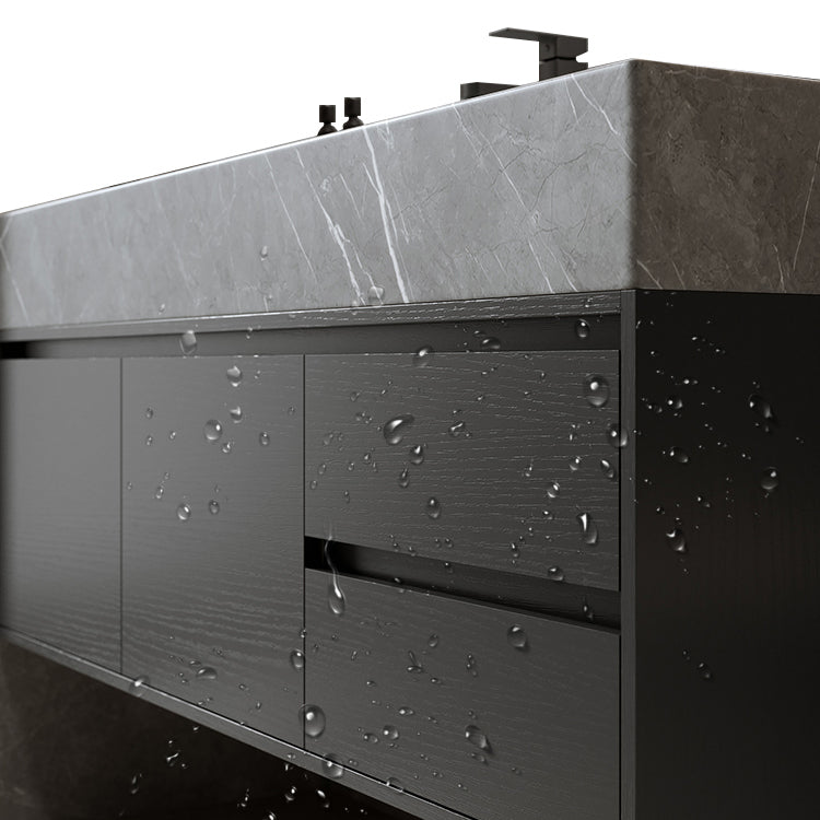 Modern Wall Mount Bathroom Vanity Set Stone Bathroom Vanity with Mirror Clearhalo 'Bathroom Remodel & Bathroom Fixtures' 'Bathroom Vanities' 'bathroom_vanities' 'Home Improvement' 'home_improvement' 'home_improvement_bathroom_vanities' 7310642