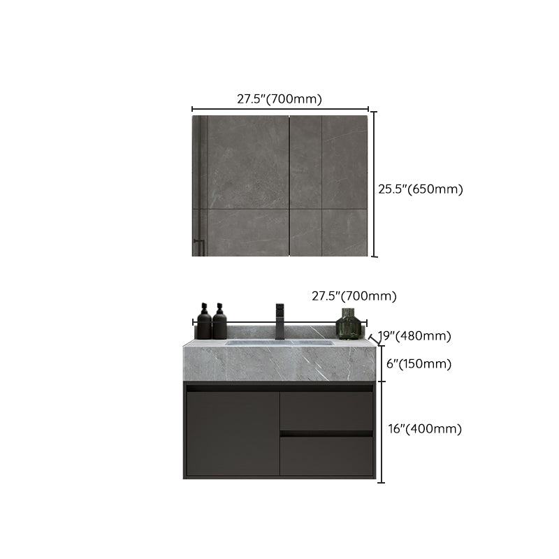 Modern Wall Mount Bathroom Vanity Set Stone Bathroom Vanity with Mirror Clearhalo 'Bathroom Remodel & Bathroom Fixtures' 'Bathroom Vanities' 'bathroom_vanities' 'Home Improvement' 'home_improvement' 'home_improvement_bathroom_vanities' 7310646