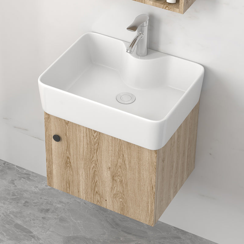 Wall Mount Rectangular Bathroom Vanity Mid-Century Modern Single-Sink Vanity Set Clearhalo 'Bathroom Remodel & Bathroom Fixtures' 'Bathroom Vanities' 'bathroom_vanities' 'Home Improvement' 'home_improvement' 'home_improvement_bathroom_vanities' 7310798