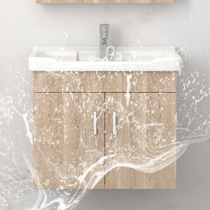 Wall Mount Rectangular Bathroom Vanity Mid-Century Modern Single-Sink Vanity Set Clearhalo 'Bathroom Remodel & Bathroom Fixtures' 'Bathroom Vanities' 'bathroom_vanities' 'Home Improvement' 'home_improvement' 'home_improvement_bathroom_vanities' 7310800