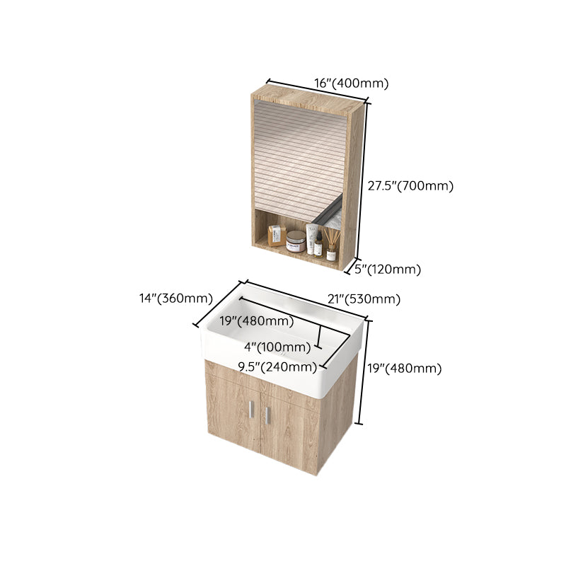 Wall Mount Rectangular Bathroom Vanity Mid-Century Modern Single-Sink Vanity Set Clearhalo 'Bathroom Remodel & Bathroom Fixtures' 'Bathroom Vanities' 'bathroom_vanities' 'Home Improvement' 'home_improvement' 'home_improvement_bathroom_vanities' 7310844