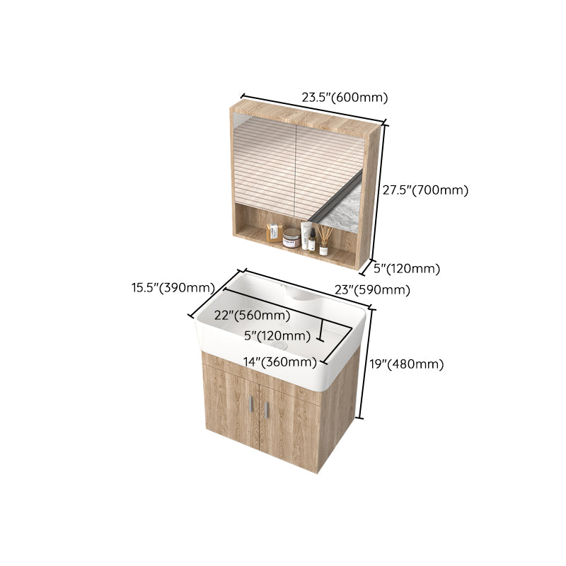 Wall Mount Rectangular Bathroom Vanity Mid-Century Modern Single-Sink Vanity Set Clearhalo 'Bathroom Remodel & Bathroom Fixtures' 'Bathroom Vanities' 'bathroom_vanities' 'Home Improvement' 'home_improvement' 'home_improvement_bathroom_vanities' 7310845