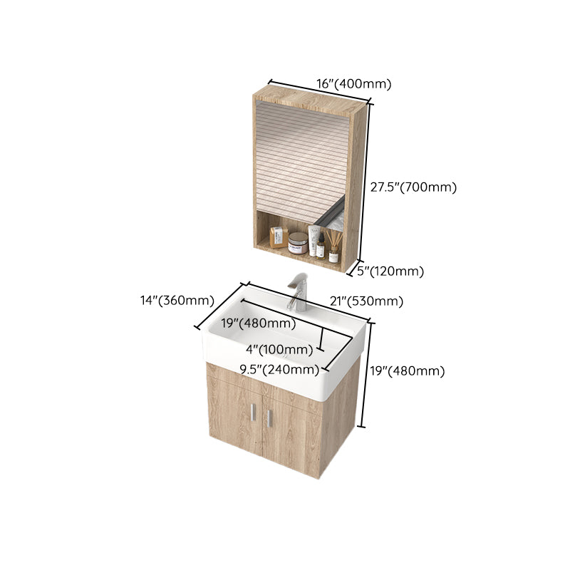 Wall Mount Rectangular Bathroom Vanity Mid-Century Modern Single-Sink Vanity Set Clearhalo 'Bathroom Remodel & Bathroom Fixtures' 'Bathroom Vanities' 'bathroom_vanities' 'Home Improvement' 'home_improvement' 'home_improvement_bathroom_vanities' 7310848