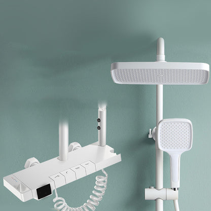 Modern Shower Head Combo Solid Color Slide Bar Included Tub and Shower Faucet White Clearhalo 'Bathroom Remodel & Bathroom Fixtures' 'Home Improvement' 'home_improvement' 'home_improvement_shower_faucets' 'Shower Faucets & Systems' 'shower_faucets' 'Showers & Bathtubs Plumbing' 'Showers & Bathtubs' 7311524