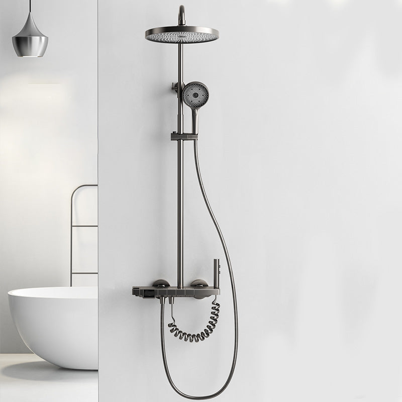 Modern Shower Head Combo Solid Color Slide Bar Included Tub and Shower Faucet Clearhalo 'Bathroom Remodel & Bathroom Fixtures' 'Home Improvement' 'home_improvement' 'home_improvement_shower_faucets' 'Shower Faucets & Systems' 'shower_faucets' 'Showers & Bathtubs Plumbing' 'Showers & Bathtubs' 7311525