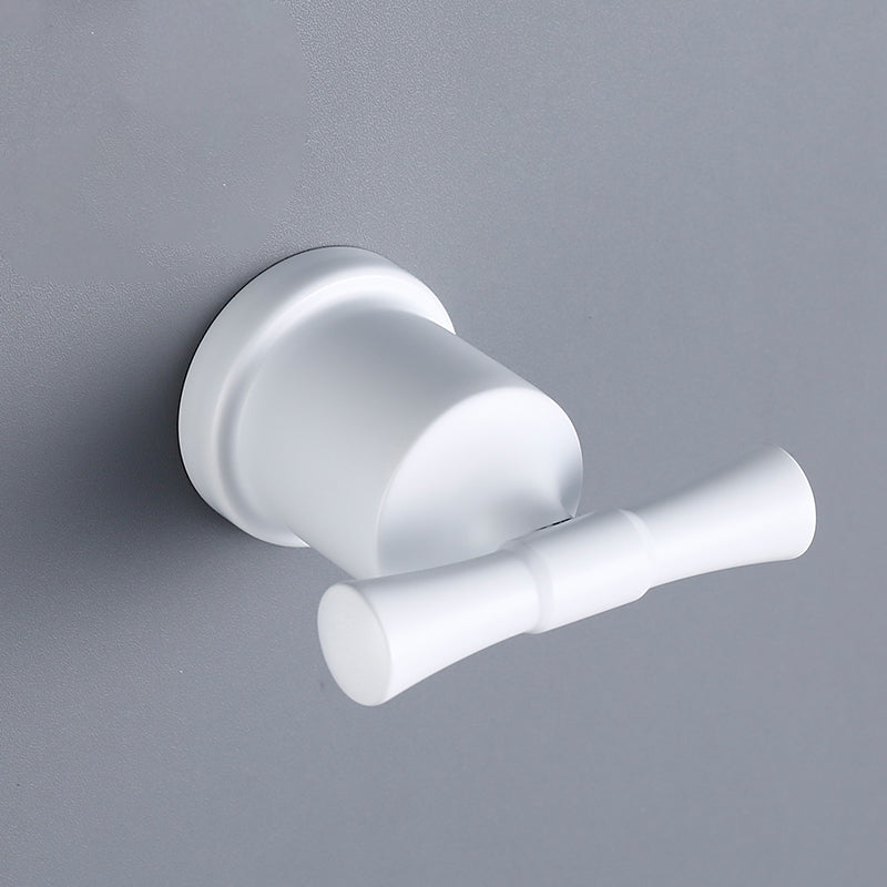 Contemporary White Bathroom Accessory As Individual Or As a Set Towel/Robe Hook Clearhalo 'Bathroom Hardware Sets' 'Bathroom Hardware' 'Bathroom Remodel & Bathroom Fixtures' 'bathroom_hardware_sets' 'Home Improvement' 'home_improvement' 'home_improvement_bathroom_hardware_sets' 7311648