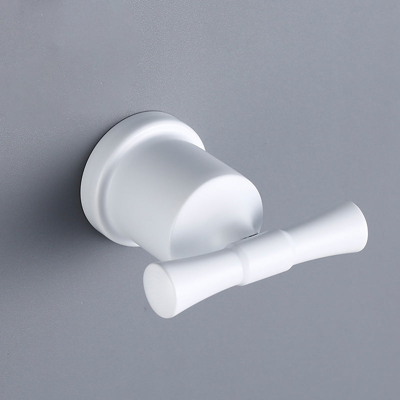 Contemporary White Bathroom Accessory As Individual Or As a Set Towel Robe Hook Clearhalo 'Bathroom Hardware Sets' 'Bathroom Hardware' 'Bathroom Remodel & Bathroom Fixtures' 'bathroom_hardware_sets' 'Home Improvement' 'home_improvement' 'home_improvement_bathroom_hardware_sets' 7311648