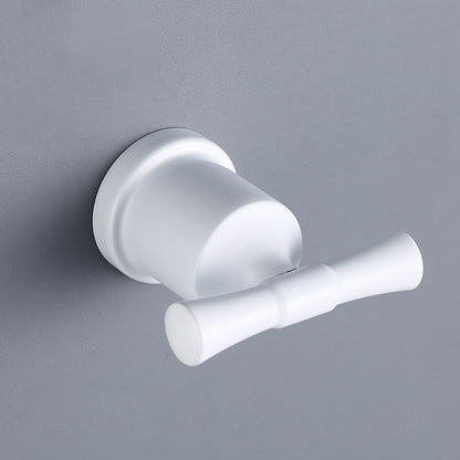 Contemporary White Bathroom Accessory As Individual Or As a Set Towel Robe Hook Clearhalo 'Bathroom Hardware Sets' 'Bathroom Hardware' 'Bathroom Remodel & Bathroom Fixtures' 'bathroom_hardware_sets' 'Home Improvement' 'home_improvement' 'home_improvement_bathroom_hardware_sets' 7311648
