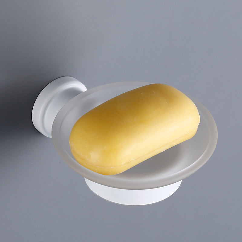 Contemporary White Bathroom Accessory As Individual Or As a Set Soap Dish Clearhalo 'Bathroom Hardware Sets' 'Bathroom Hardware' 'Bathroom Remodel & Bathroom Fixtures' 'bathroom_hardware_sets' 'Home Improvement' 'home_improvement' 'home_improvement_bathroom_hardware_sets' 7311652