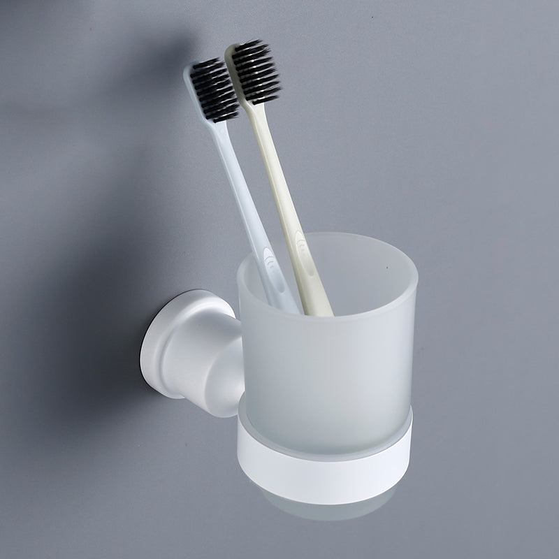 Contemporary White Bathroom Accessory As Individual Or As a Set Toothbrush Holder Clearhalo 'Bathroom Hardware Sets' 'Bathroom Hardware' 'Bathroom Remodel & Bathroom Fixtures' 'bathroom_hardware_sets' 'Home Improvement' 'home_improvement' 'home_improvement_bathroom_hardware_sets' 7311653