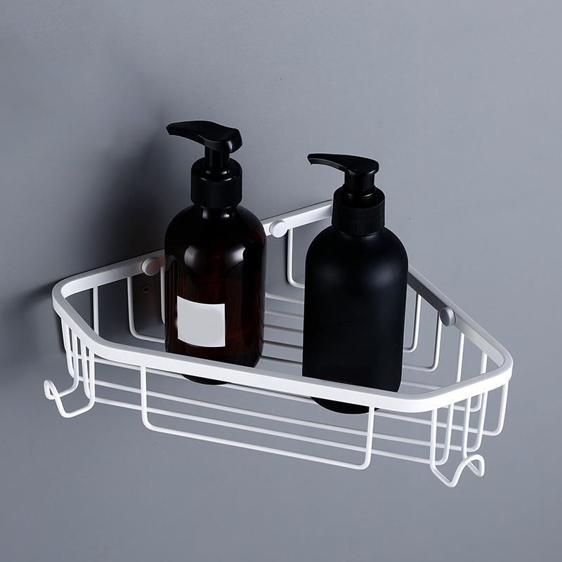 Contemporary White Bathroom Accessory As Individual Or As a Set Triangular Bath Shelf Clearhalo 'Bathroom Hardware Sets' 'Bathroom Hardware' 'Bathroom Remodel & Bathroom Fixtures' 'bathroom_hardware_sets' 'Home Improvement' 'home_improvement' 'home_improvement_bathroom_hardware_sets' 7311657