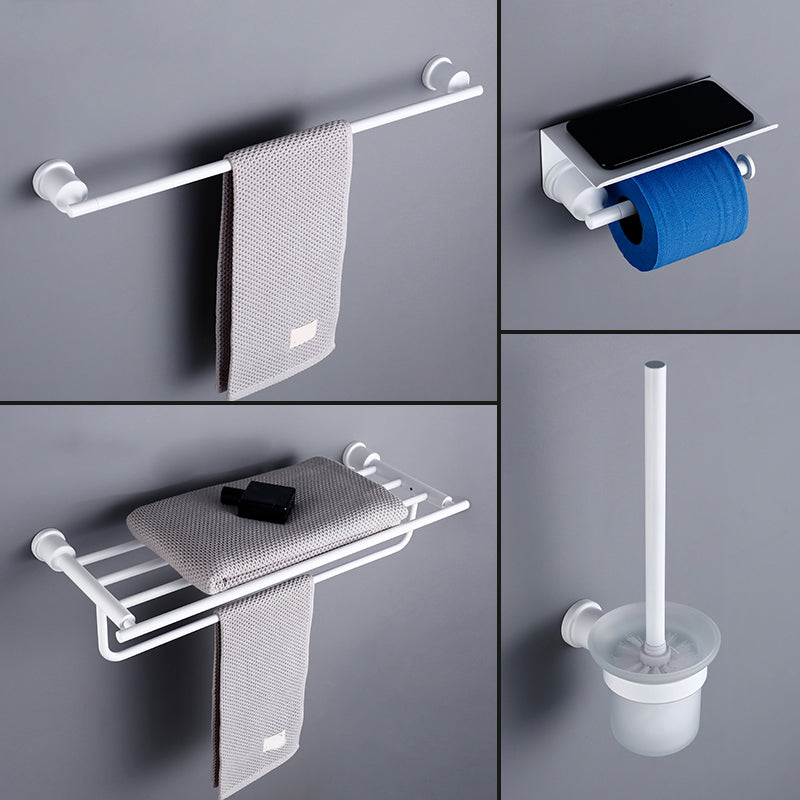 Contemporary White Bathroom Accessory As Individual Or As a Set 4-Piece Set Clearhalo 'Bathroom Hardware Sets' 'Bathroom Hardware' 'Bathroom Remodel & Bathroom Fixtures' 'bathroom_hardware_sets' 'Home Improvement' 'home_improvement' 'home_improvement_bathroom_hardware_sets' 7311665