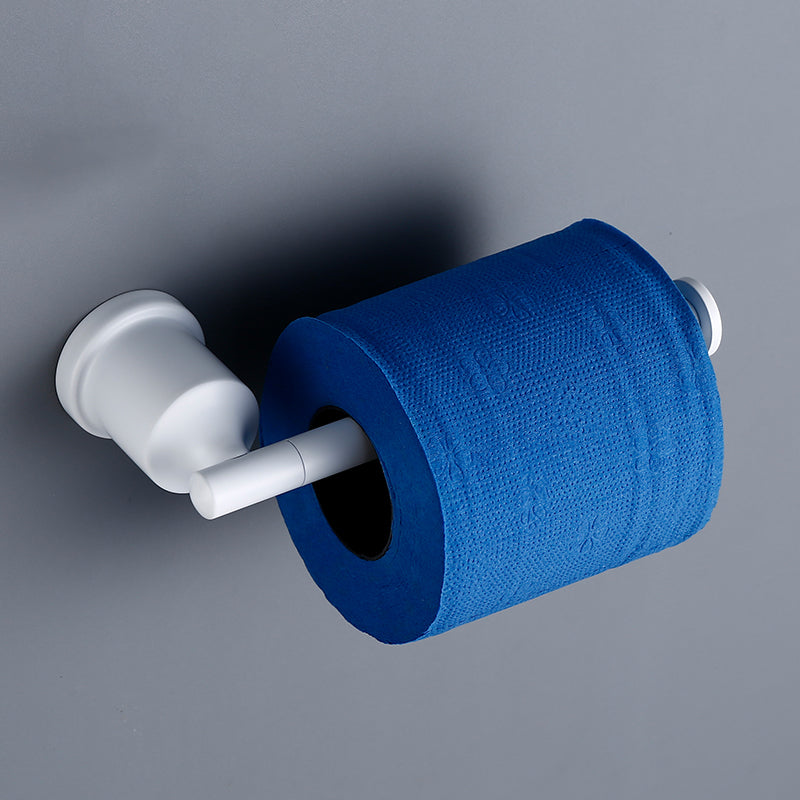 Contemporary White Bathroom Accessory As Individual Or As a Set Flat Monocular Tissue Holder Clearhalo 'Bathroom Hardware Sets' 'Bathroom Hardware' 'Bathroom Remodel & Bathroom Fixtures' 'bathroom_hardware_sets' 'Home Improvement' 'home_improvement' 'home_improvement_bathroom_hardware_sets' 7311669