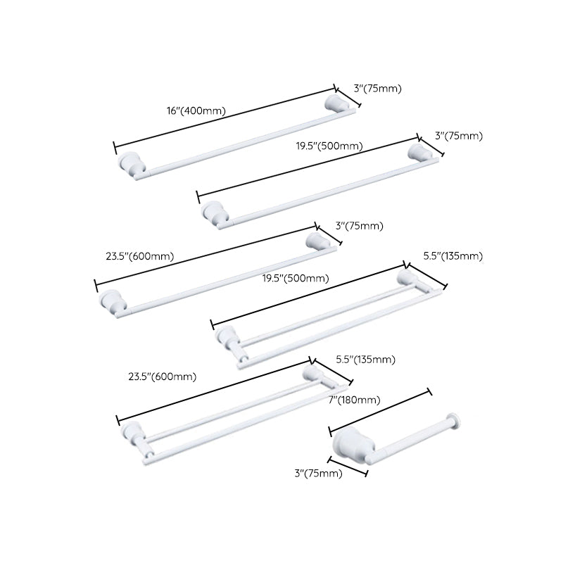 Contemporary White Bathroom Accessory As Individual Or As a Set Clearhalo 'Bathroom Hardware Sets' 'Bathroom Hardware' 'Bathroom Remodel & Bathroom Fixtures' 'bathroom_hardware_sets' 'Home Improvement' 'home_improvement' 'home_improvement_bathroom_hardware_sets' 7311672