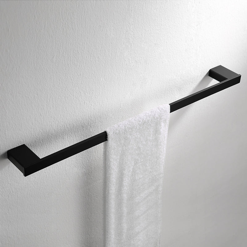 Contemporary Bathroom Accessory As Individual Or As a Set in Balck Single Bar Towel Bar (24"L) Clearhalo 'Bathroom Hardware Sets' 'Bathroom Hardware' 'Bathroom Remodel & Bathroom Fixtures' 'bathroom_hardware_sets' 'Home Improvement' 'home_improvement' 'home_improvement_bathroom_hardware_sets' 7311675