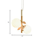 Modernist Ball Chandelier White Frosted Glass 2/3 Heads Dining Room Wood Ceiling Lamp with Vertical Branch Rod Clearhalo 'Ceiling Lights' 'Chandeliers' 'Glass shade' 'Glass' 'Modern Chandeliers' 'Modern' Lighting' 731208