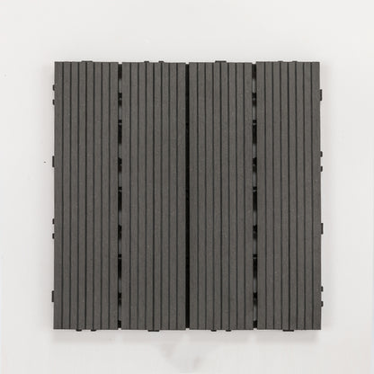 Wooden Deck Plank Outdoor Slip Resistant Embossed Floor Board Black Straight Grain Clearhalo 'Home Improvement' 'home_improvement' 'home_improvement_outdoor_deck_tiles_planks' 'Outdoor Deck Tiles & Planks' 'Outdoor Flooring & Tile' 'Outdoor Remodel' 'outdoor_deck_tiles_planks' 7312321