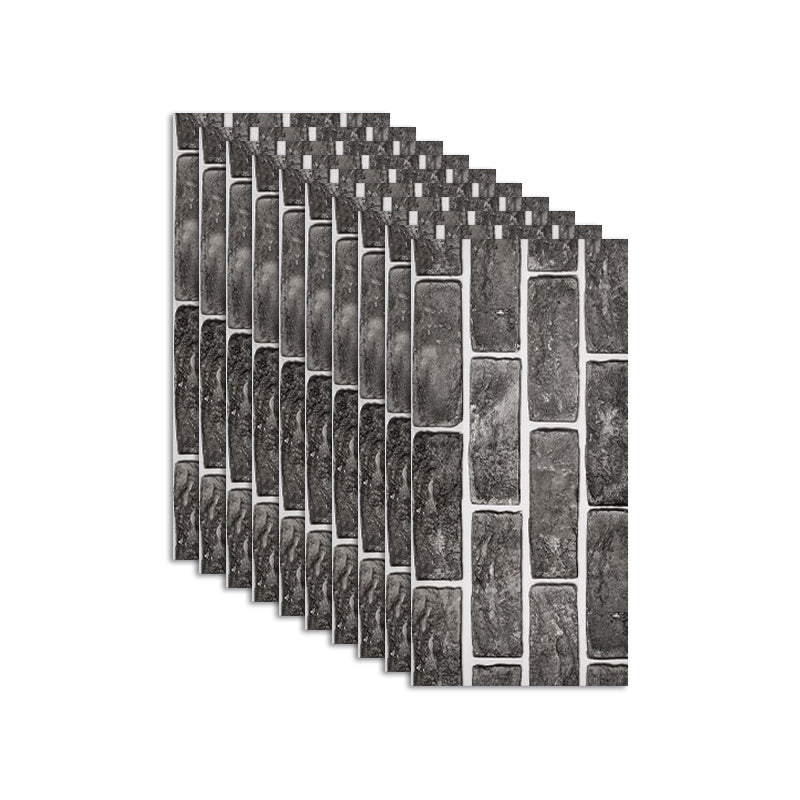 Plastic Peel and Stick Backsplash Wall Tile Waterproof Single Tile Wallpaper Dark Gray-Black 10-Piece Set Clearhalo 'Flooring 'Home Improvement' 'home_improvement' 'home_improvement_peel_stick_blacksplash' 'Peel & Stick Backsplash Tile' 'peel_stick_blacksplash' 'Walls & Ceilings' Walls and Ceiling' 7312375