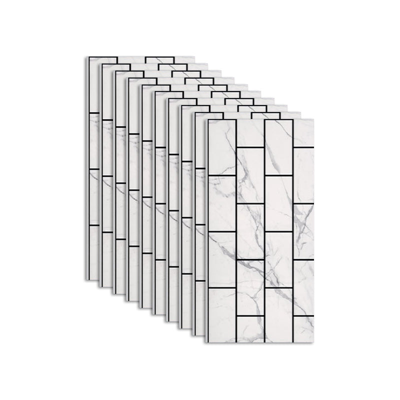 Plastic Peel and Stick Backsplash Wall Tile Waterproof Single Tile Wallpaper White-Blue 10-Piece Set Clearhalo 'Flooring 'Home Improvement' 'home_improvement' 'home_improvement_peel_stick_blacksplash' 'Peel & Stick Backsplash Tile' 'peel_stick_blacksplash' 'Walls & Ceilings' Walls and Ceiling' 7312384