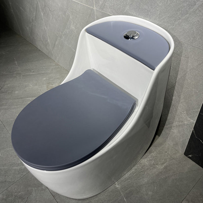 Contemporary Siphon Jet Toilet Bowl Floor Mount Urine Toilet for Washroom White/ Gray Toilet with Sprayer Clearhalo 'Bathroom Remodel & Bathroom Fixtures' 'Home Improvement' 'home_improvement' 'home_improvement_toilets' 'Toilets & Bidets' 'Toilets' 7312567
