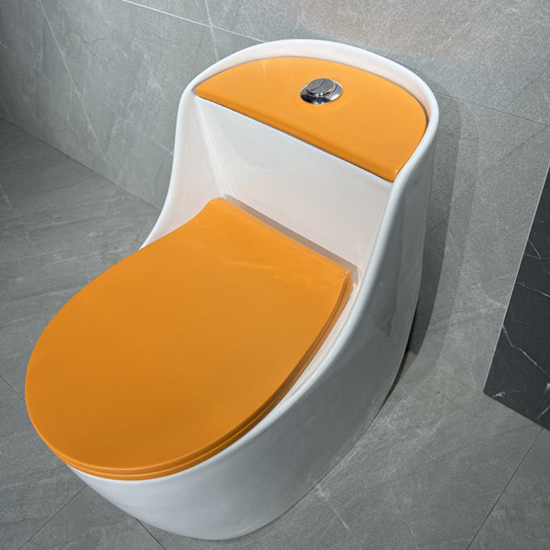 Contemporary Siphon Jet Toilet Bowl Floor Mount Urine Toilet for Washroom White Orange Toilet with Sprayer Clearhalo 'Bathroom Remodel & Bathroom Fixtures' 'Home Improvement' 'home_improvement' 'home_improvement_toilets' 'Toilets & Bidets' 'Toilets' 7312572