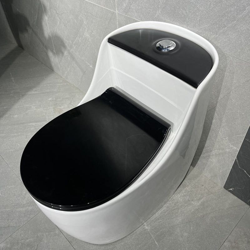 Contemporary Siphon Jet Toilet Bowl Floor Mount Urine Toilet for Washroom White/ Black Toilet with Sprayer Clearhalo 'Bathroom Remodel & Bathroom Fixtures' 'Home Improvement' 'home_improvement' 'home_improvement_toilets' 'Toilets & Bidets' 'Toilets' 7312575