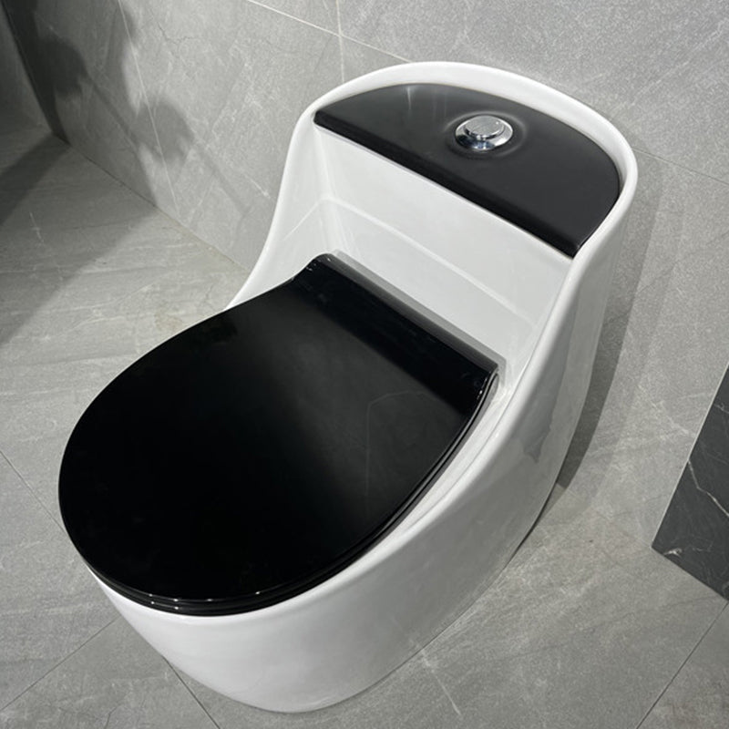 Contemporary Siphon Jet Toilet Bowl Floor Mount Urine Toilet for Washroom White Black Toilet with Sprayer Clearhalo 'Bathroom Remodel & Bathroom Fixtures' 'Home Improvement' 'home_improvement' 'home_improvement_toilets' 'Toilets & Bidets' 'Toilets' 7312575