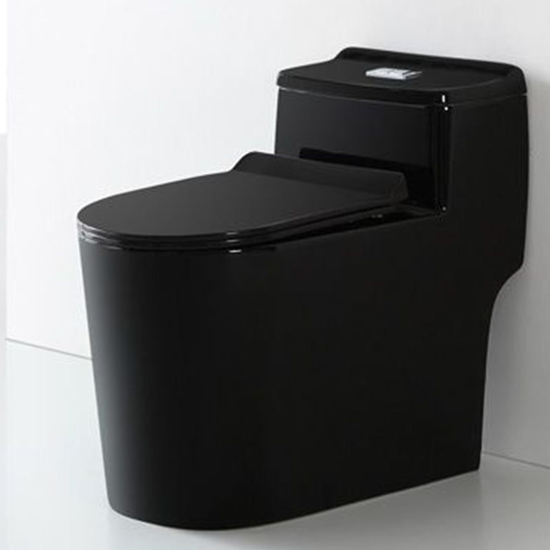 Traditional Ceramic Toilet Floor Mounted Urine Toilet for Bathroom 15"L x 27"W x 24"H Black 12" Clearhalo 'Bathroom Remodel & Bathroom Fixtures' 'Home Improvement' 'home_improvement' 'home_improvement_toilets' 'Toilets & Bidets' 'Toilets' 7312587