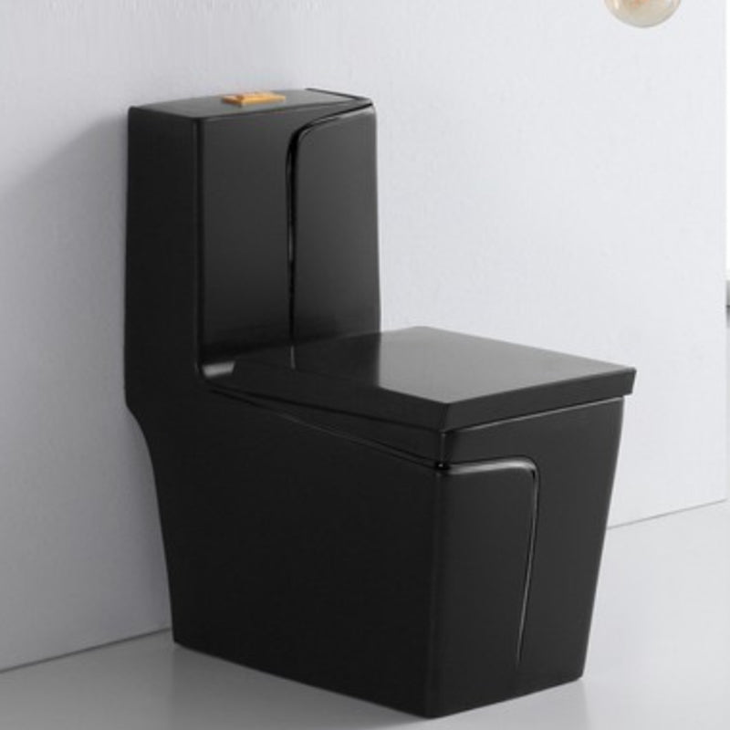 Traditional Ceramic Toilet Floor Mounted Urine Toilet for Bathroom 14"L x 27"W x 31"H Black Clearhalo 'Bathroom Remodel & Bathroom Fixtures' 'Home Improvement' 'home_improvement' 'home_improvement_toilets' 'Toilets & Bidets' 'Toilets' 7312588