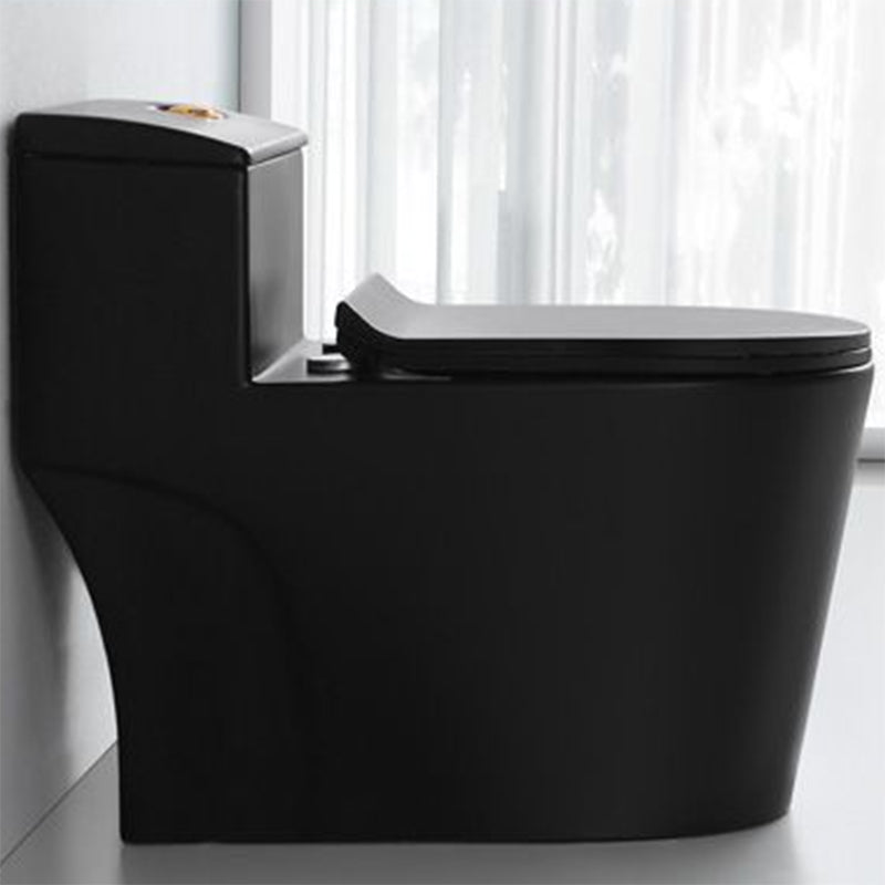 Traditional Ceramic Toilet Floor Mounted Urine Toilet for Bathroom 15"L x 28"W x 25"H Black 12" Clearhalo 'Bathroom Remodel & Bathroom Fixtures' 'Home Improvement' 'home_improvement' 'home_improvement_toilets' 'Toilets & Bidets' 'Toilets' 7312590