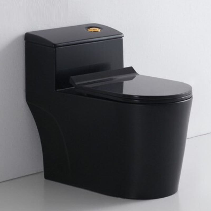 Traditional Ceramic Toilet Floor Mounted Urine Toilet for Bathroom 15"L x 28"W x 25"H Black Clearhalo 'Bathroom Remodel & Bathroom Fixtures' 'Home Improvement' 'home_improvement' 'home_improvement_toilets' 'Toilets & Bidets' 'Toilets' 7312598