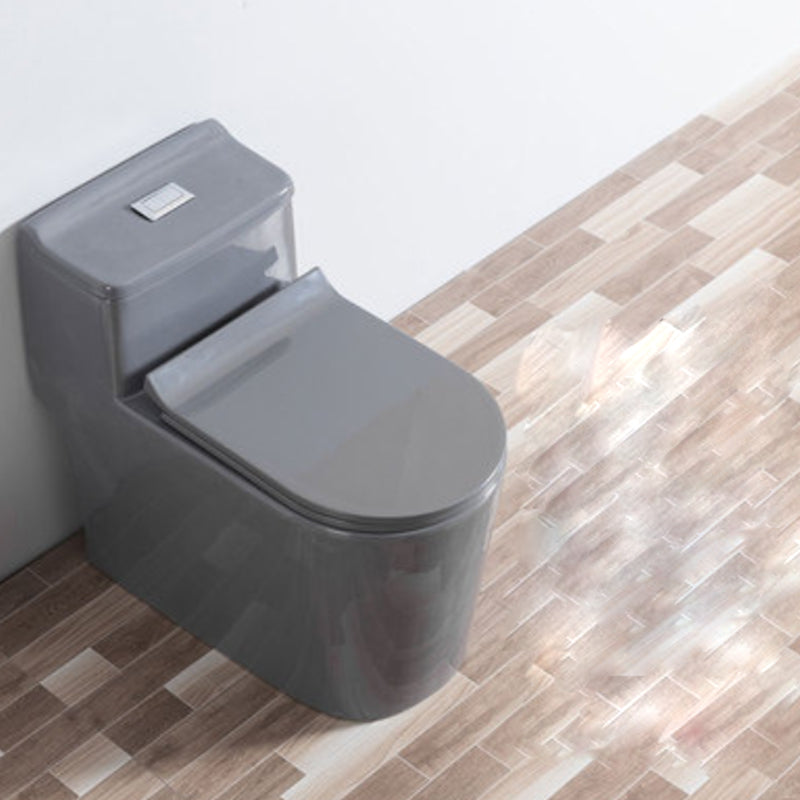 Traditional Ceramic Toilet Floor Mounted Urine Toilet for Bathroom 15"L x 27"W x 24"H Grey Clearhalo 'Bathroom Remodel & Bathroom Fixtures' 'Home Improvement' 'home_improvement' 'home_improvement_toilets' 'Toilets & Bidets' 'Toilets' 7312601