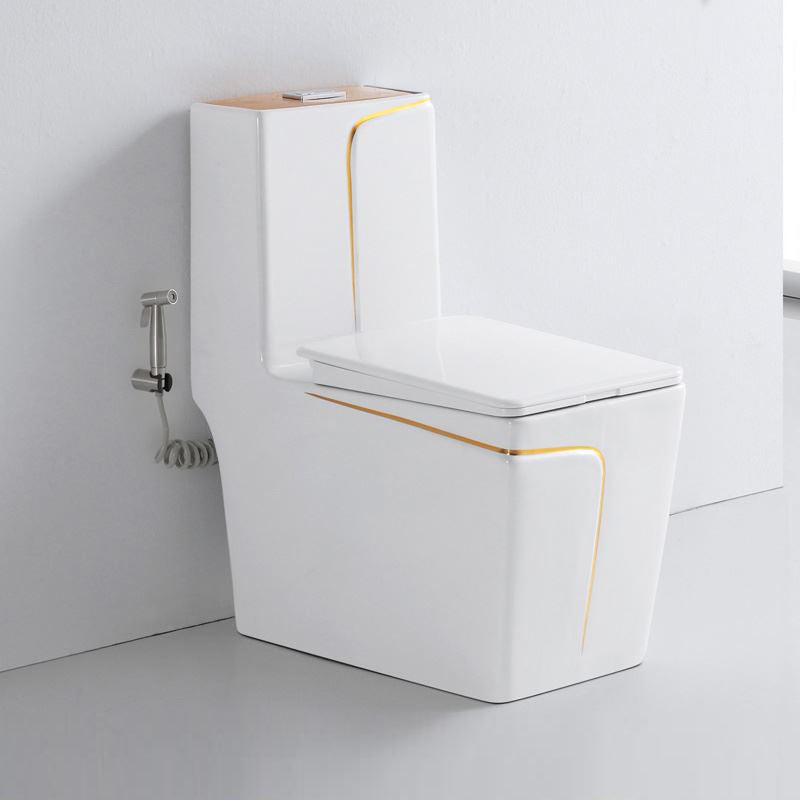 Traditional Ceramic Toilet Floor Mount Urine Toilet for Bathroom 14"L x 27"W x 31"H Toilet with Sprayer Clearhalo 'Bathroom Remodel & Bathroom Fixtures' 'Home Improvement' 'home_improvement' 'home_improvement_toilets' 'Toilets & Bidets' 'Toilets' 7312628