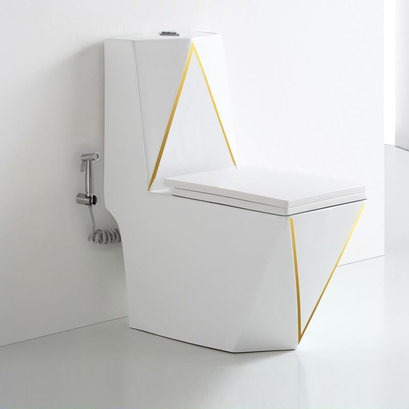 Traditional Ceramic Toilet Floor Mount Urine Toilet for Bathroom 15"L x 27"W x 33"H Toilet with Sprayer Clearhalo 'Bathroom Remodel & Bathroom Fixtures' 'Home Improvement' 'home_improvement' 'home_improvement_toilets' 'Toilets & Bidets' 'Toilets' 7312634