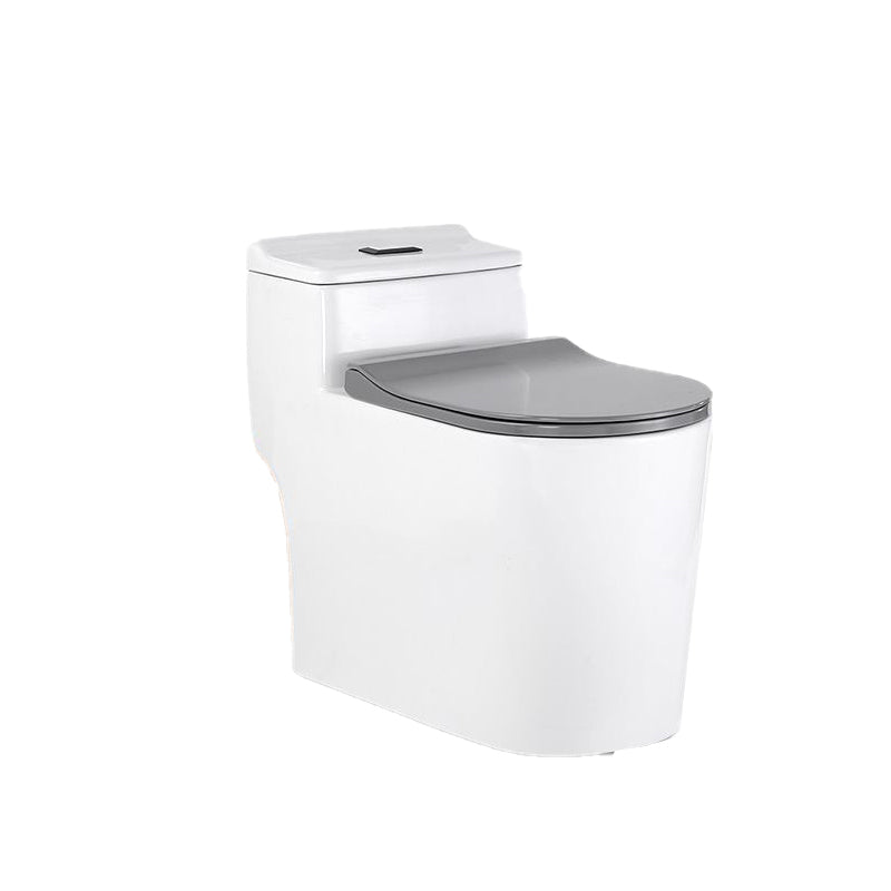Traditional White Toilet Bowl Floor Mounted Urine Toilet for Bathroom 15"L x 27"W x 24"H Grey Clearhalo 'Bathroom Remodel & Bathroom Fixtures' 'Home Improvement' 'home_improvement' 'home_improvement_toilets' 'Toilets & Bidets' 'Toilets' 7312653