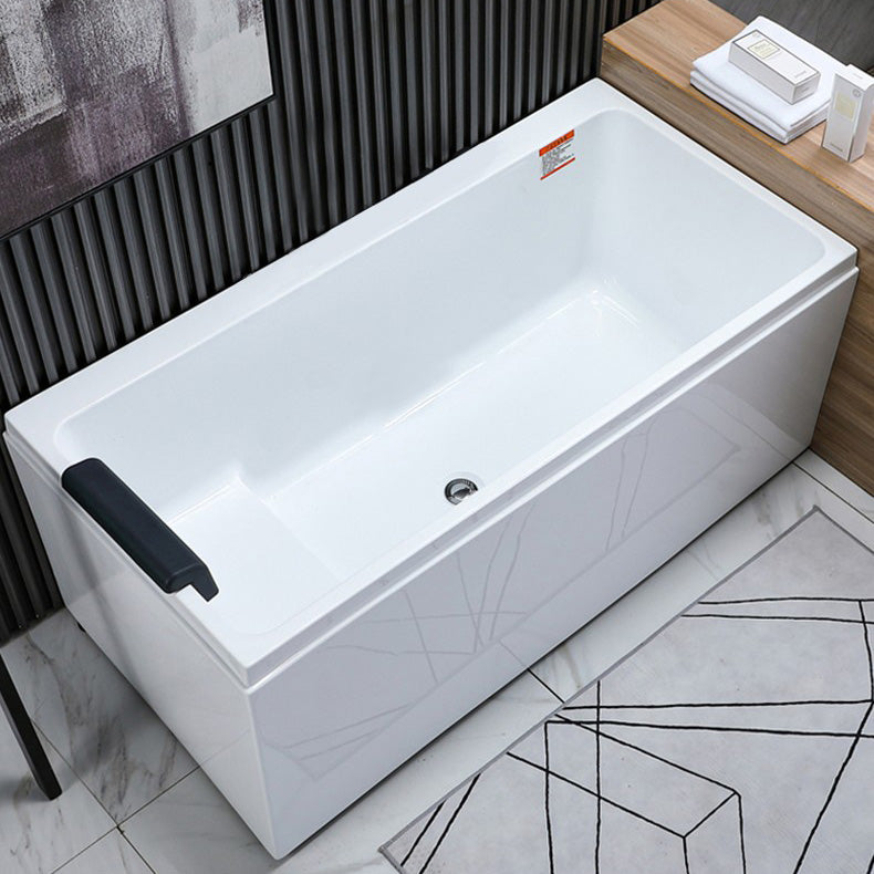 Acrylic Freestanding Bath White Soaking Rectangular Modern Bathtub Right Tub Clearhalo 'Bathroom Remodel & Bathroom Fixtures' 'Bathtubs' 'Home Improvement' 'home_improvement' 'home_improvement_bathtubs' 'Showers & Bathtubs' 7312712