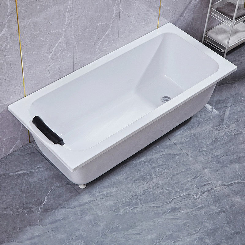Modern Rectangular Bathtub Back to Wall Soaking Acrylic Freestanding Bath White 51"L x 27"W x 19"H Tub Clearhalo 'Bathroom Remodel & Bathroom Fixtures' 'Bathtubs' 'Home Improvement' 'home_improvement' 'home_improvement_bathtubs' 'Showers & Bathtubs' 7312737