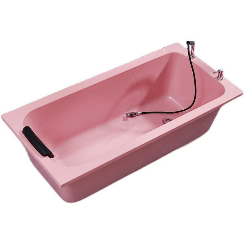 Modern Rectangular Bathtub Back to Wall Soaking Acrylic Freestanding Bath Clearhalo 'Bathroom Remodel & Bathroom Fixtures' 'Bathtubs' 'Home Improvement' 'home_improvement' 'home_improvement_bathtubs' 'Showers & Bathtubs' 7312754