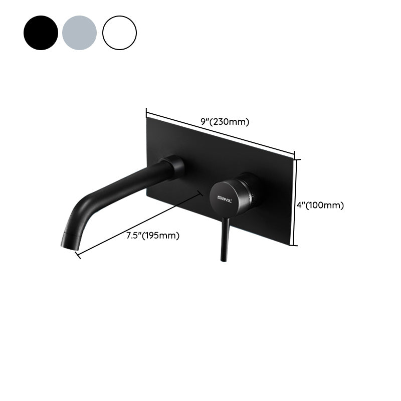 Widespread Wall Mounted Bathroom Sink Faucet Lever Handle Low Arc Sink Faucet Clearhalo 'Bathroom Remodel & Bathroom Fixtures' 'Bathroom Sink Faucets' 'Bathroom Sinks & Faucet Components' 'bathroom_sink_faucets' 'Home Improvement' 'home_improvement' 'home_improvement_bathroom_sink_faucets' 7313594