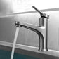 Modern Vessel Sink Faucet Lever Handle Pull-out Bathroom Faucet Cinzento Prateado Clearhalo 'bathroom_sink_faucets' 'Conjuntos de Torneiras de Lavatório e Banheiro' 'home_improvement' 'home_improvement_bathroom_sink_faucets' 'Mobiliário Doméstico' 'Página inicial' 'Renovação e equipamento de casa de banho' 'Torneira para lavatório de banheiro' 7313646