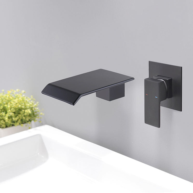 Contemporary Bathroom Faucet Wall Mounted Copper Fixed Clawfoot Tub Faucet Trim Black Straight Angle Clearhalo 'Bathroom Remodel & Bathroom Fixtures' 'Bathtub Faucets' 'bathtub_faucets' 'Home Improvement' 'home_improvement' 'home_improvement_bathtub_faucets' 7313849