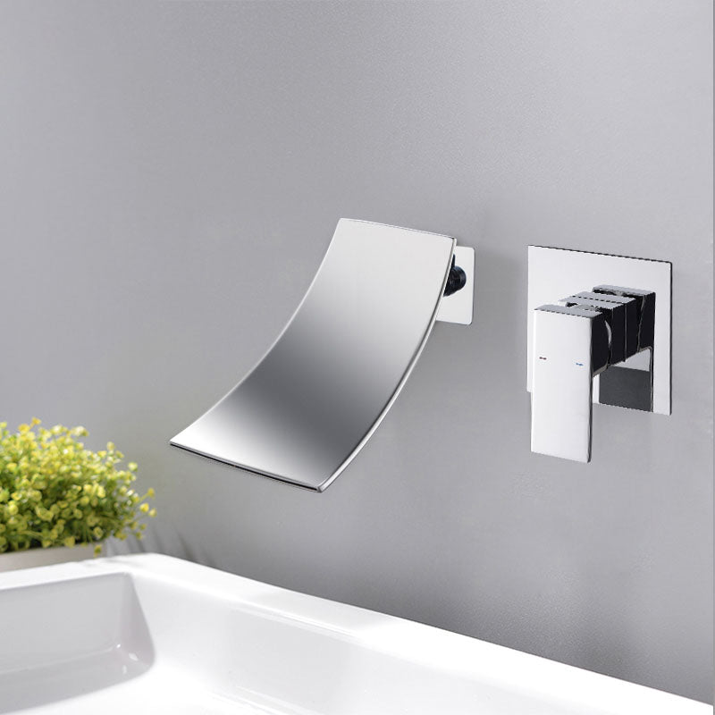 Contemporary Bathroom Faucet Wall Mounted Copper Fixed Clawfoot Tub Faucet Trim Chrome Arc Clearhalo 'Bathroom Remodel & Bathroom Fixtures' 'Bathtub Faucets' 'bathtub_faucets' 'Home Improvement' 'home_improvement' 'home_improvement_bathtub_faucets' 7313852