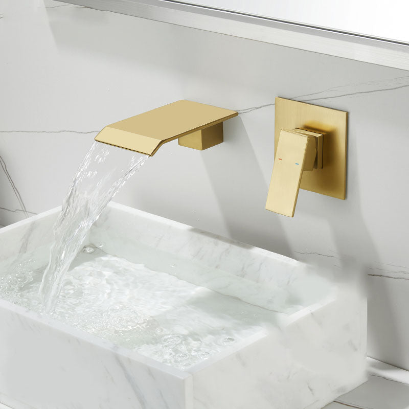 Contemporary Bathroom Faucet Wall Mounted Copper Fixed Clawfoot Tub Faucet Trim Gold Straight Angle Clearhalo 'Bathroom Remodel & Bathroom Fixtures' 'Bathtub Faucets' 'bathtub_faucets' 'Home Improvement' 'home_improvement' 'home_improvement_bathtub_faucets' 7313857