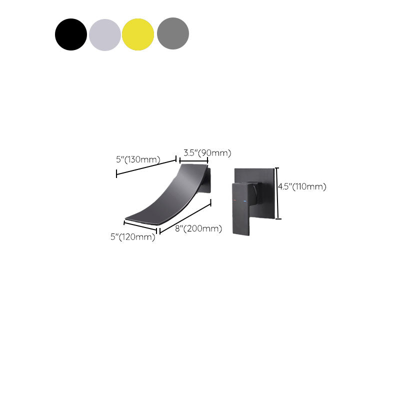 Contemporary Bathroom Faucet Wall Mounted Copper Fixed Clawfoot Tub Faucet Trim Clearhalo 'Bathroom Remodel & Bathroom Fixtures' 'Bathtub Faucets' 'bathtub_faucets' 'Home Improvement' 'home_improvement' 'home_improvement_bathtub_faucets' 7313865