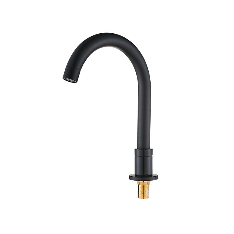 Contemporary Bathroom Faucet Deck Mounted Copper Low Arc Swivel Roman Tub Faucet Set Black Gooseneck Not Available Clearhalo 'Bathroom Remodel & Bathroom Fixtures' 'Bathtub Faucets' 'bathtub_faucets' 'Home Improvement' 'home_improvement' 'home_improvement_bathtub_faucets' 7313873