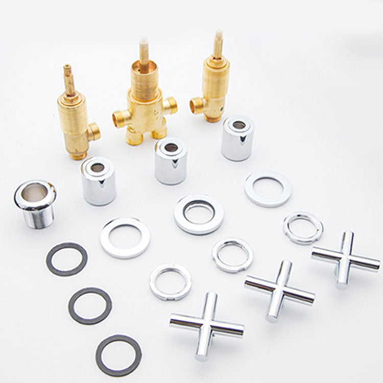 Contemporary Bathroom Faucet Deck Mounted Copper Low Arc Swivel Roman Tub Faucet Set Clearhalo 'Bathroom Remodel & Bathroom Fixtures' 'Bathtub Faucets' 'bathtub_faucets' 'Home Improvement' 'home_improvement' 'home_improvement_bathtub_faucets' 7313881